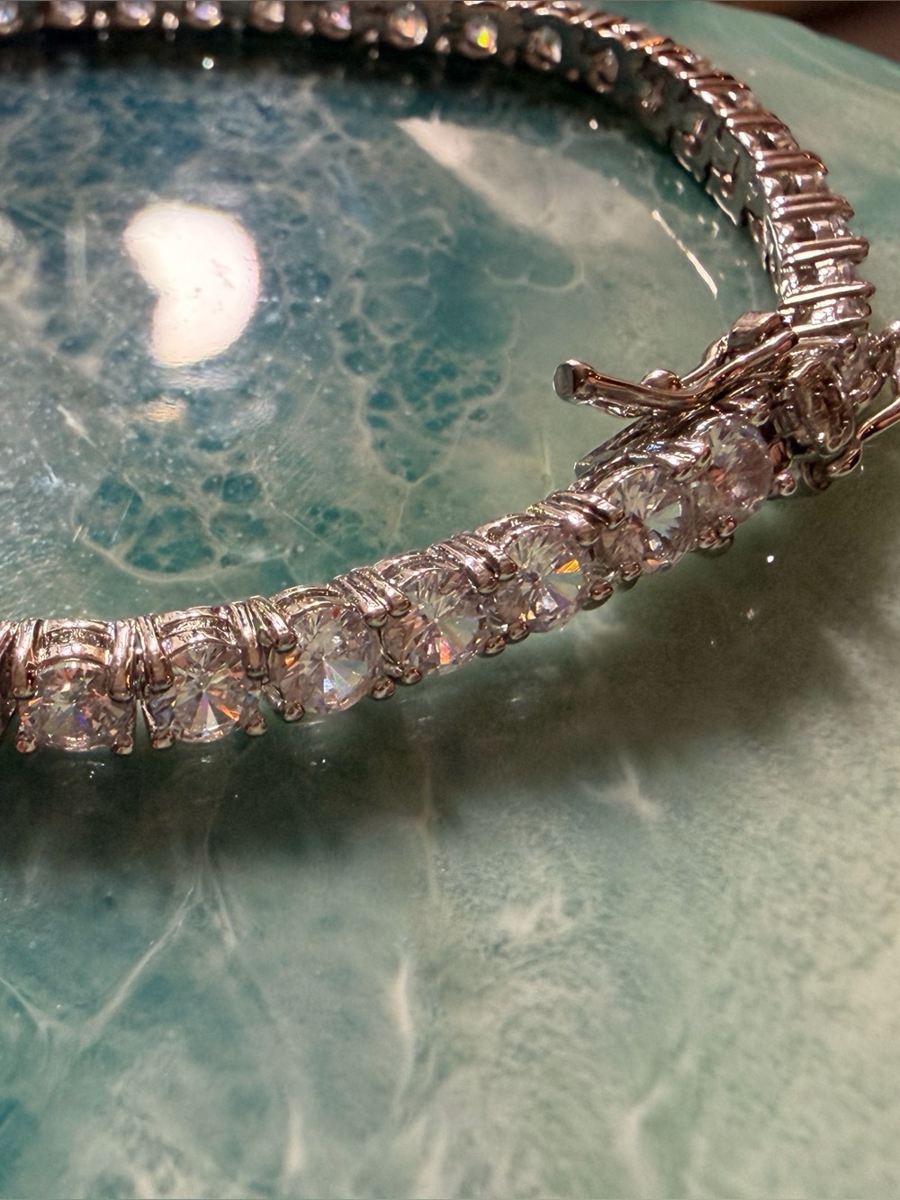 Sparkling Tennis Bracelet in Silver with Clear Stones